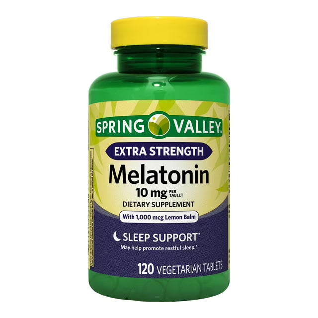 Spring Valley Suplemento Dietético en Tabletas de Melatonina Extra Fuerte, 10 mg, 120 Unidades