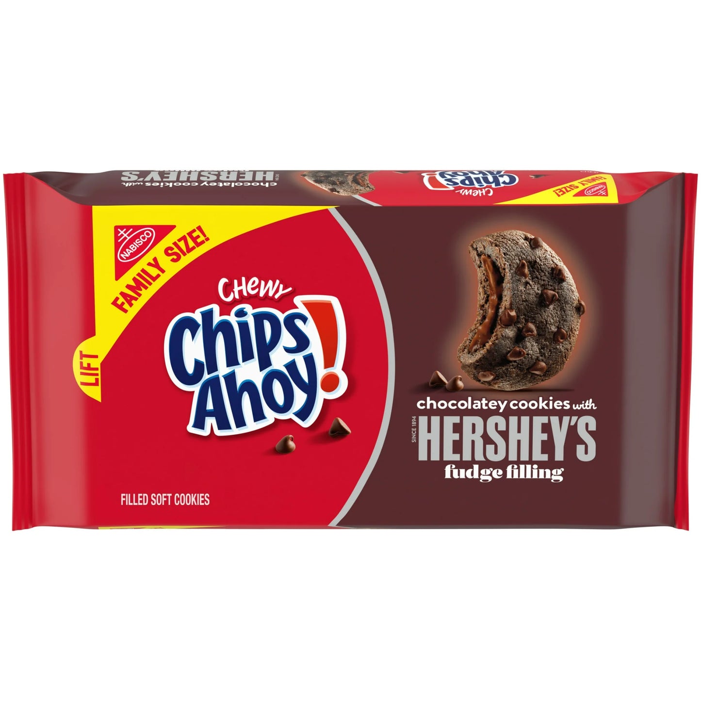CHIPS AHOY! Galletas Blandas con Chispas de Chocolate Rellenas de Dulce de Leche Hershey's, Tamaño Familiar, 14.85 oz
