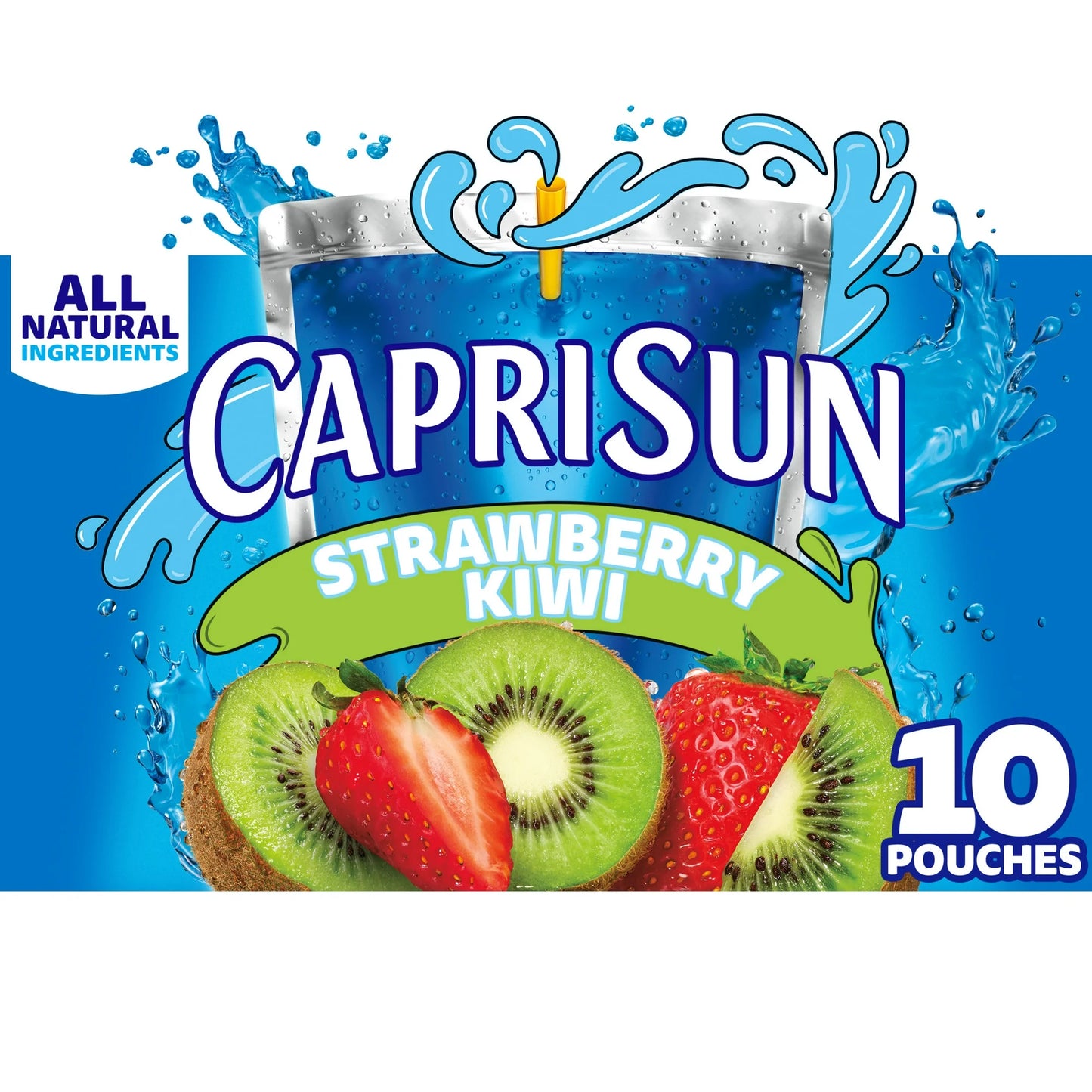 (Paquete de 2) Capri Sun Jugo de Fresa y Kiwi en Bolsas, 6 fl oz, 10 Unidades, Caja de Cartón Estable