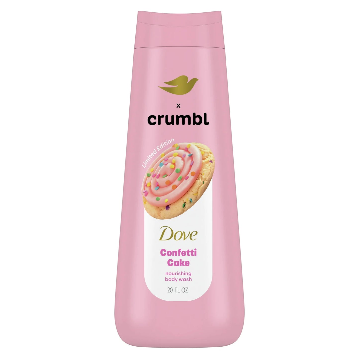 Dove Gel de Baño Líquido Hidratante Crumbl Pastel de Confeti, 20 oz
