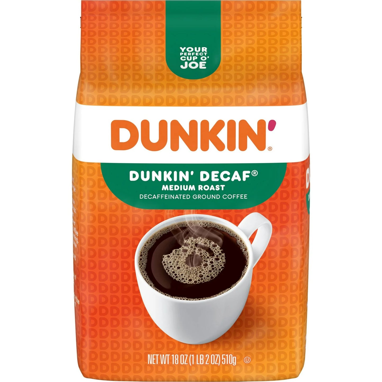 Dunkin' Dunkin' Café Molido Descafeinado, Tueste Medio, Bolsa de 510g
