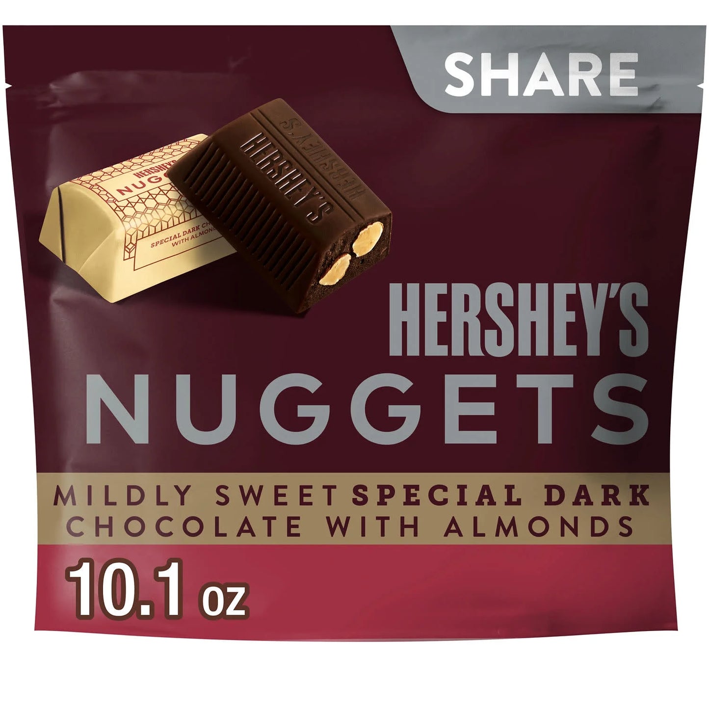 Hershey's Nuggets SPECIAL DARK Chocolate con Almendras, Paquete para Compartir 10.1 oz