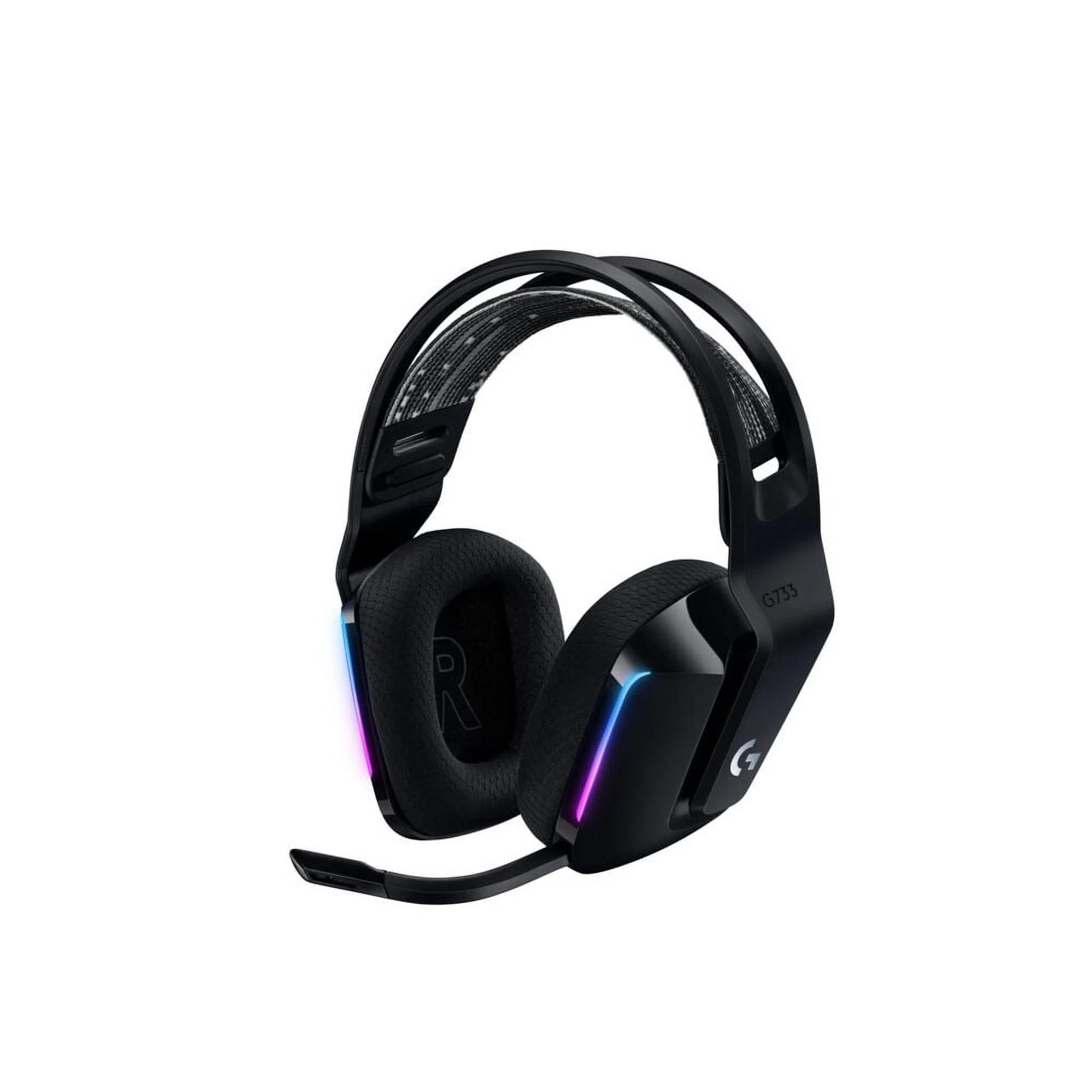 Logitech G733 Auriculares Inalámbricos para Juegos LIGHTSPEED con Diadema con Suspensión, LIGHTSYNC RGB, Tecnología de Micrófono VO!CE Azul y Controladores de audio PRO-G, Negros