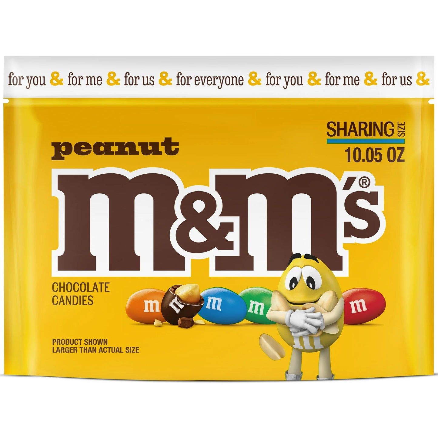 M&M's Caramelos de Chocolate con Leche y Maní Tamaño para Compartir - Bolsa de 10.05 oz