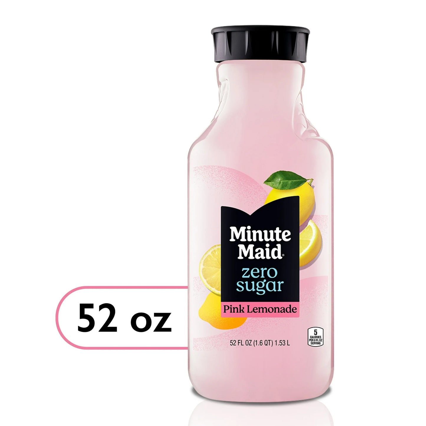 Minute Maid Zero Sugar Jugo de Limonada Rosa, Botella de 52 fl oz