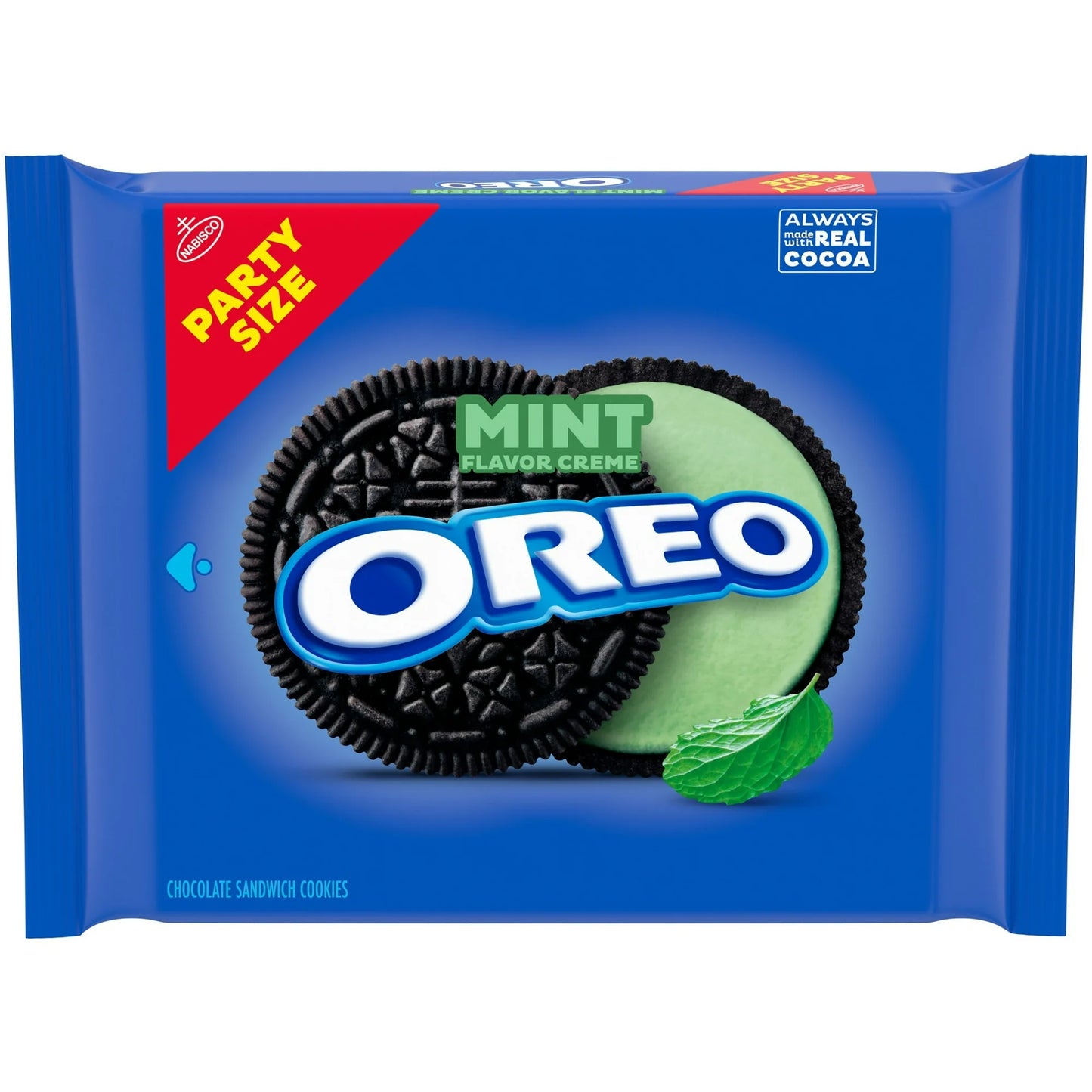 OREO Chocolate Galletas Sándwich con Crema de Menta, Tamaño Fiesta, 24.95 oz