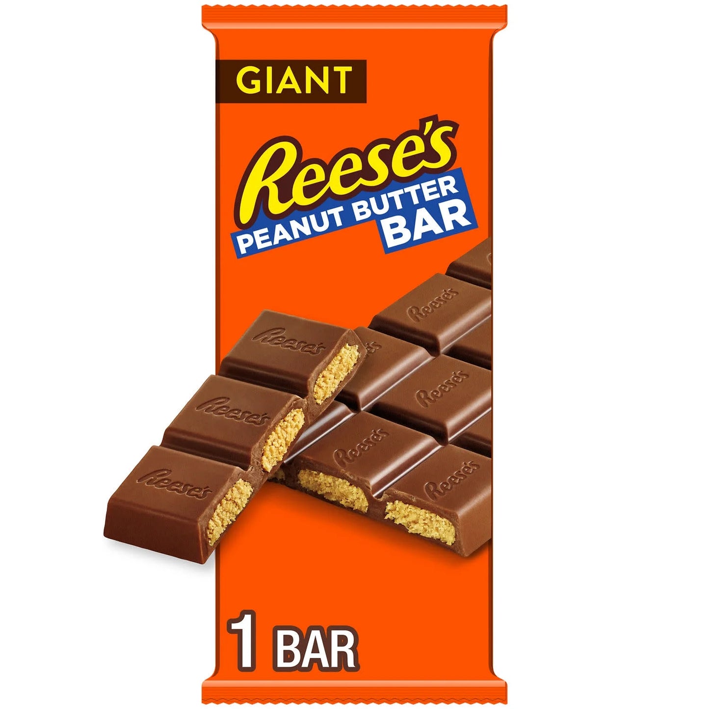 Reese's Chocolate Dulce Gigante de Crema de Mantequilla de Maní, Barra de 7.37 oz