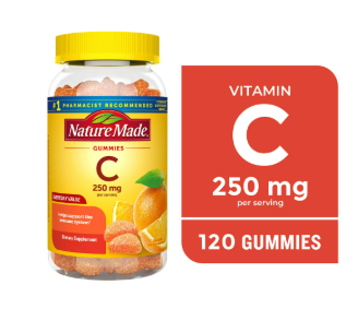 Nature Made Vitamina C 250 mg por Porción Gomitas, Suplemento Dietético, 120 Unidades