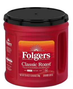 Folgers Café Molido Tostado Clásico Tostado Medio, Bote de