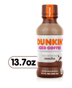 Dunkin' Mocha, Bebida de Café Helado Embotellado, 13.7 fl oz