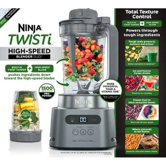Ninja Twisti , Dúo de Licuadora de Alta Velocidad 3 de 34 oz Auto-iQ