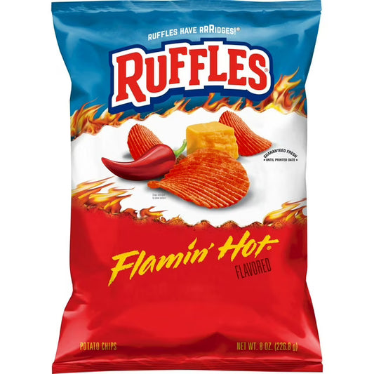 Ruffles Papas Fritas Sabor Flamin' Hot, Bolsa de 226g
