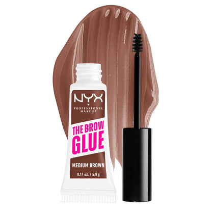 NYX Professional Makeup The Brow Glue, Extreme Hold Tinted Eyebrow Gel MEDIUM BROWN