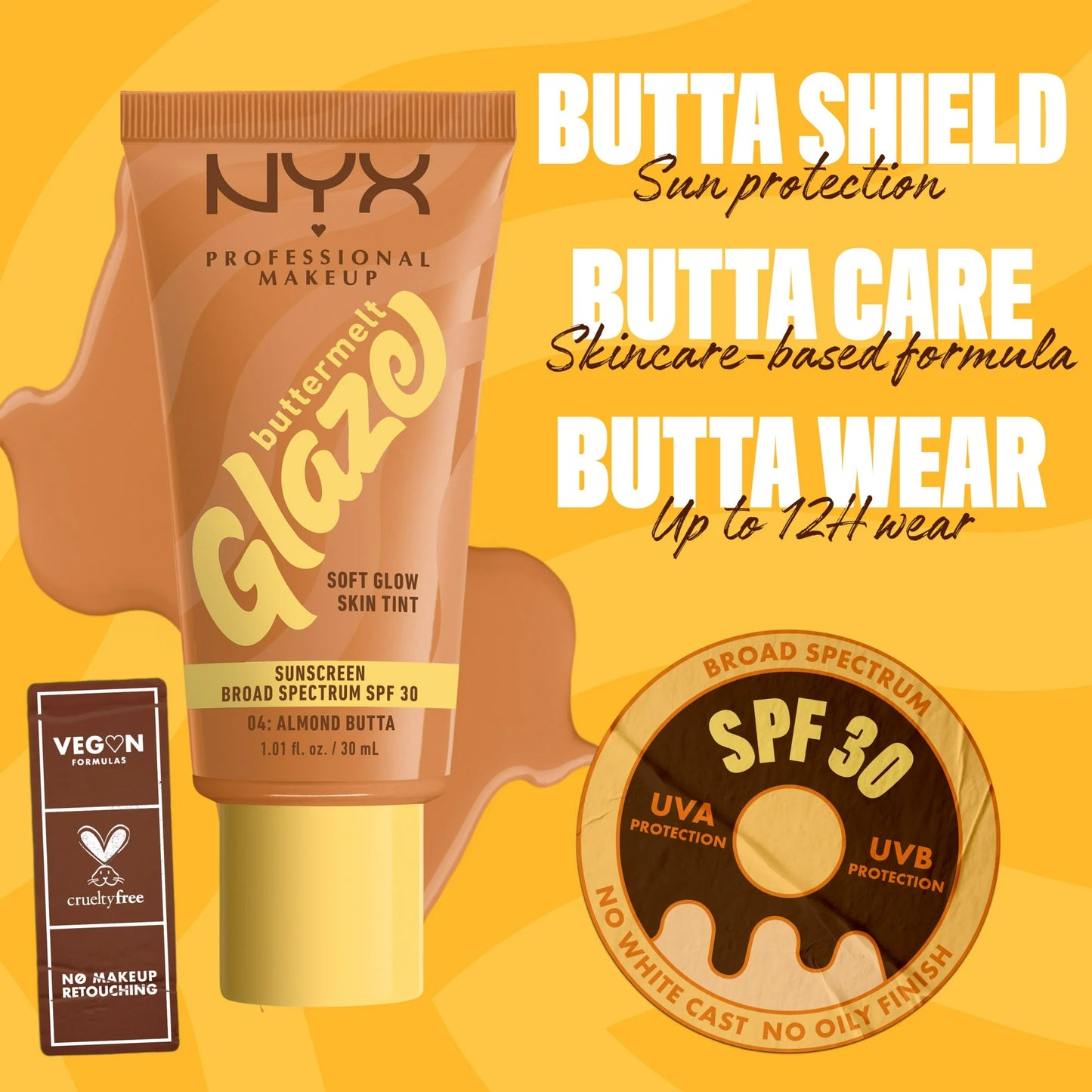 NYX Professional Makeup Buttermelt Glaze Tinted Moisturizer, SPF 30