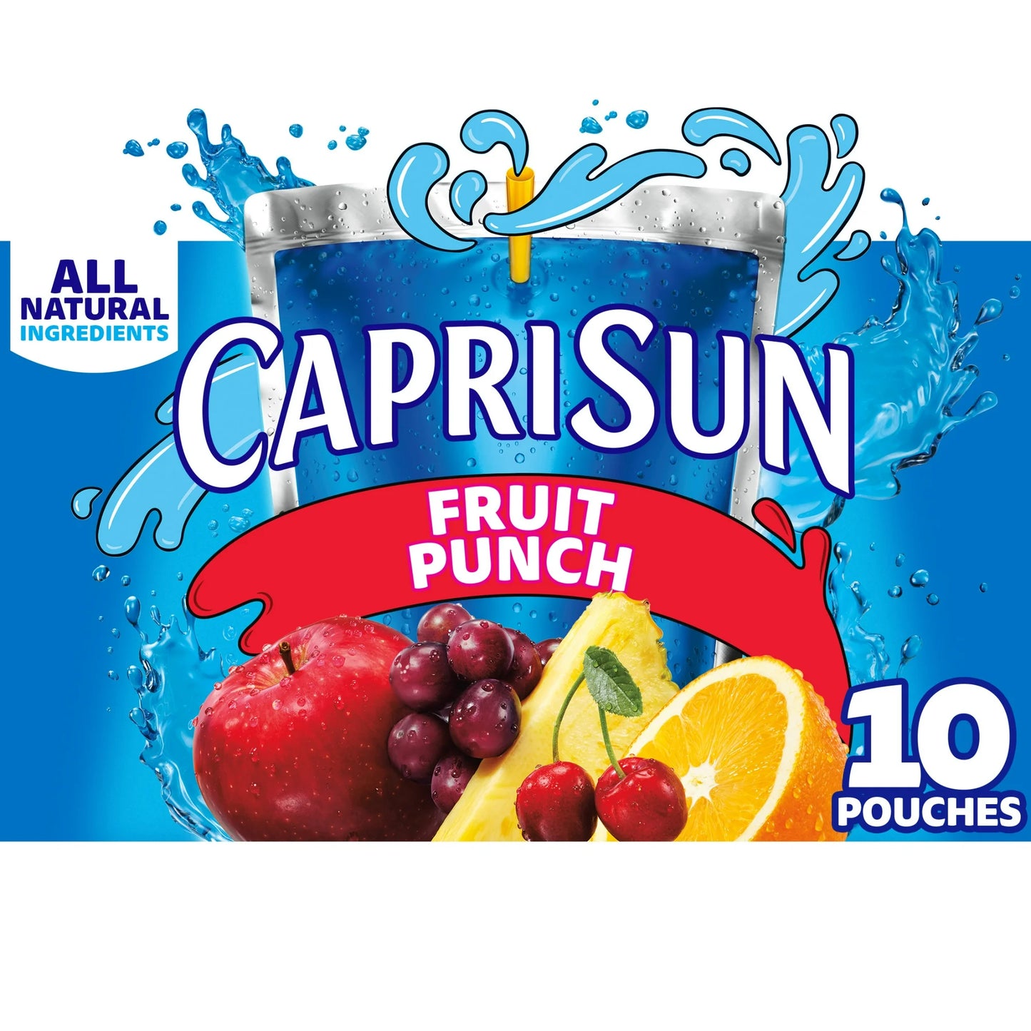 (2 pack) Capri Sun Fruit Punch Juice Box Pouches, 10 ct Box, 6 fl oz Pouches