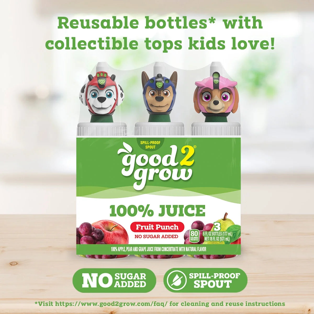 good2grow Jugo de Fusión de Frutas Orgánico Bajo en Azúcar, 6 Oz, Paquete de 3 (los Tops de Personajes Varían)