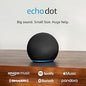 Amazon Echo Dot (modelo más reciente): parlante Alexa con sonido vibrante, ideal para dormitorios, comedores y oficinas (carbón)