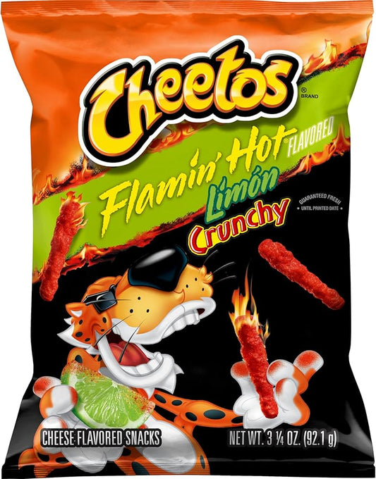 Cheetos, Crunchy Flamin' Hot Limon, Snacks con Sabor a Queso