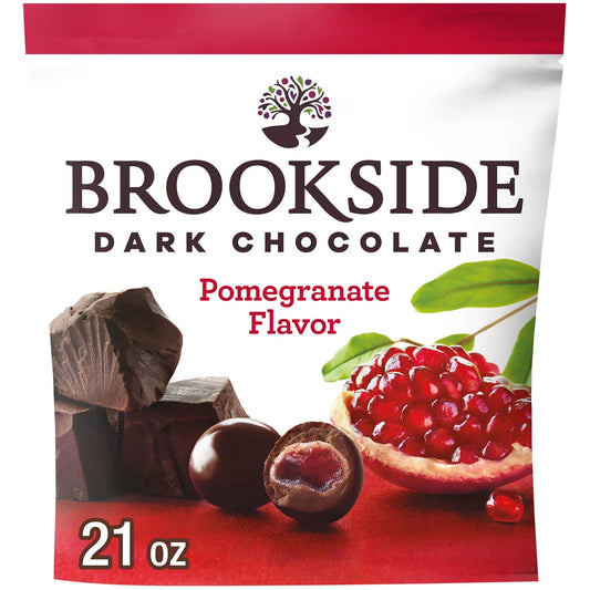 Brookside Chocolate para Merendar con Sabor a Chocolate Oscuro y Granada, Bolsa de 21 oz