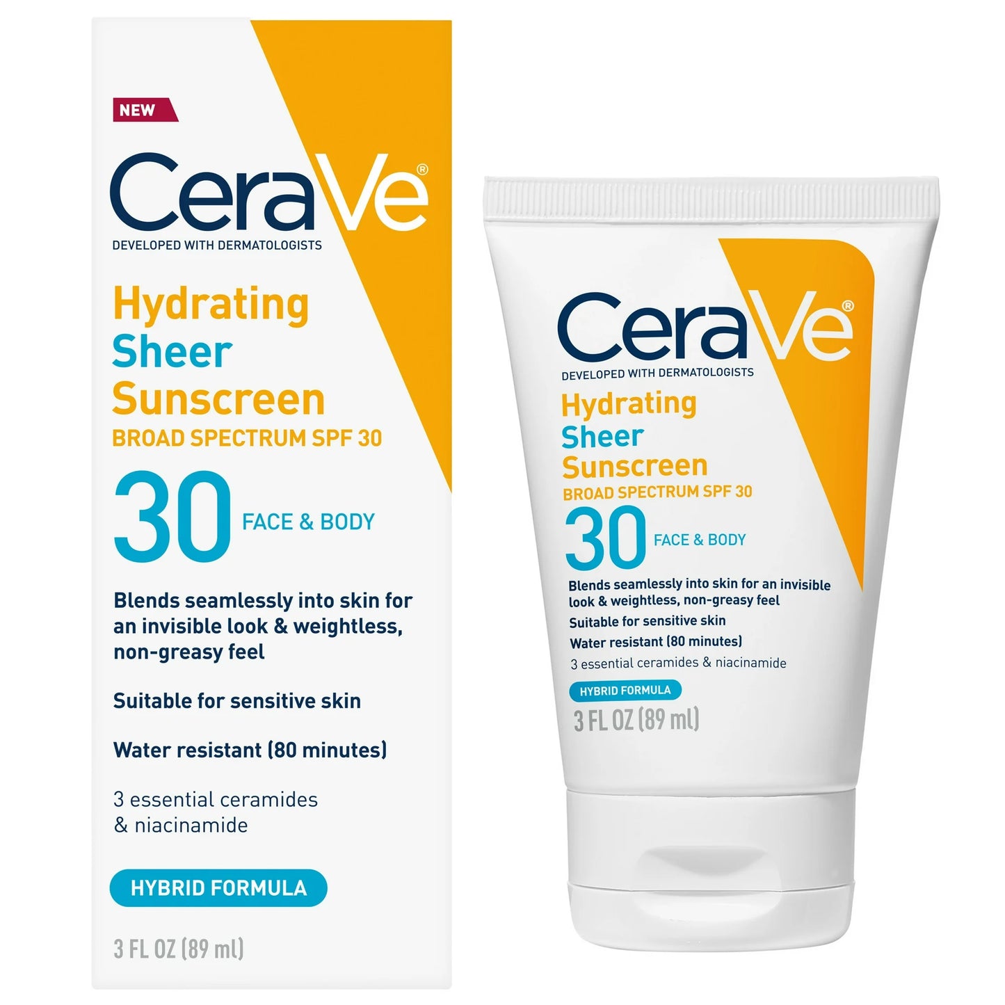 CeraVe Loción Hidratante Transparente para Rostro y Cuerpo SPF 30, 3 fl oz