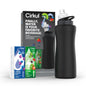 Cirkul Kit de Inicio de Acero Inoxidable Negro Mate de 32oz con Tapa Cirkul Negra Mate 2.0 y 2 Cartuchos de Sabor