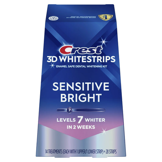 Crest 3D Whitestrips Sensitive Bright Kit de Blanqueamiento Dental en Casa, 14 Tratamientos