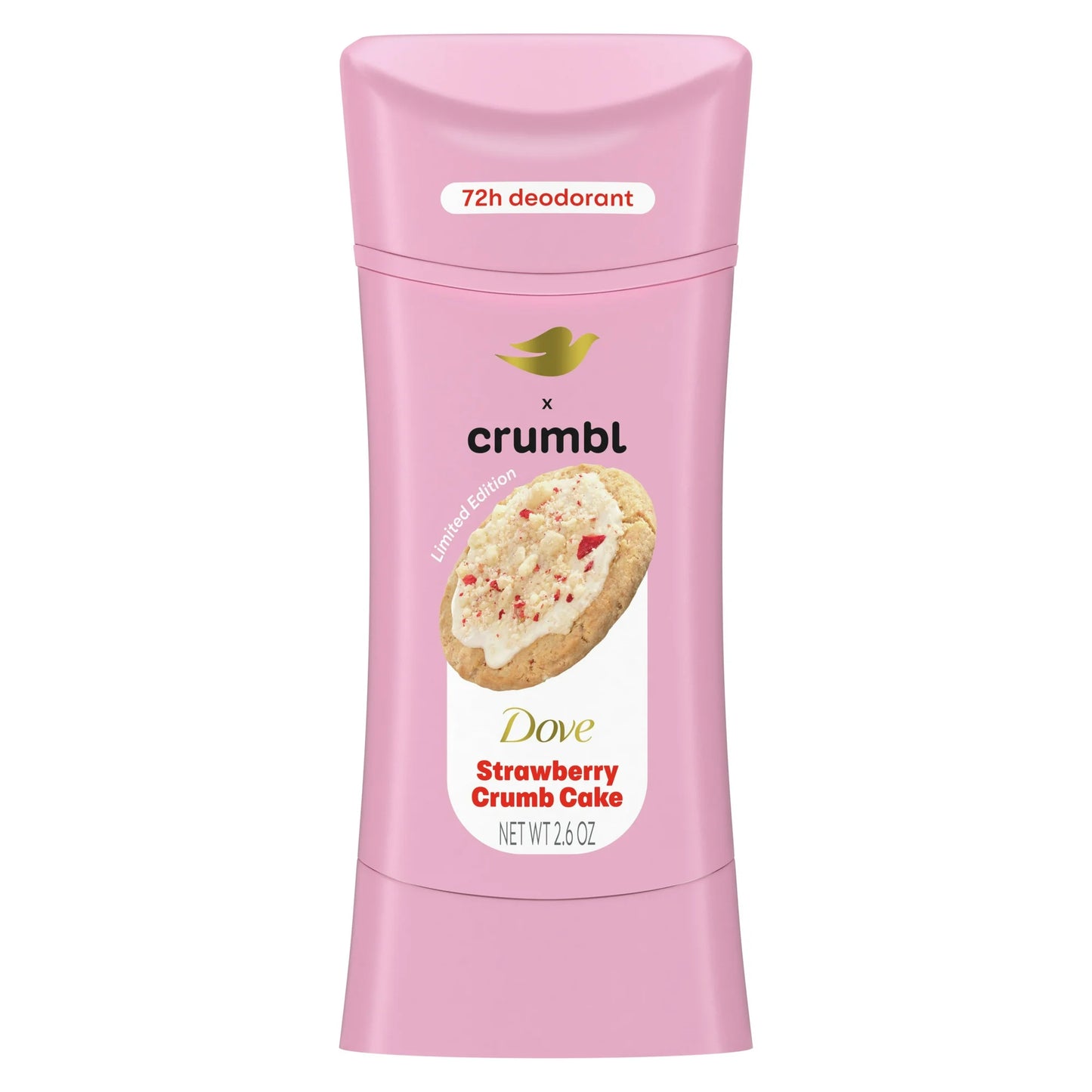 Dove Crumbl Desodorante en Barra Crumbl Pastel de Migas de Fresa sin Aluminio, 2.6 oz