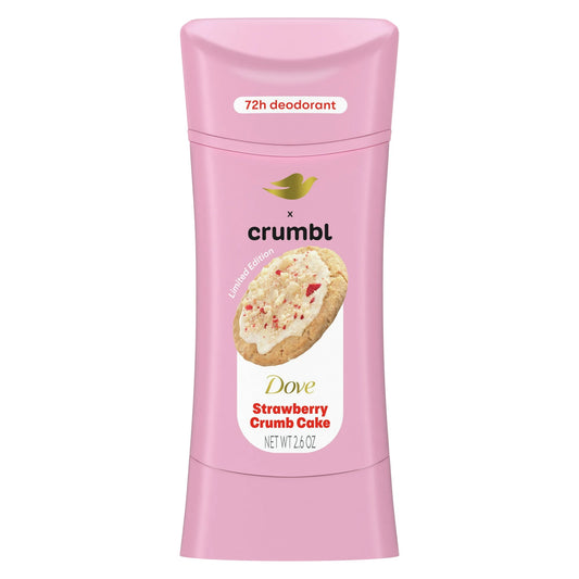 Dove Crumbl Desodorante en Barra Crumbl Pastel de Migas de Fresa sin Aluminio, 2.6 oz
