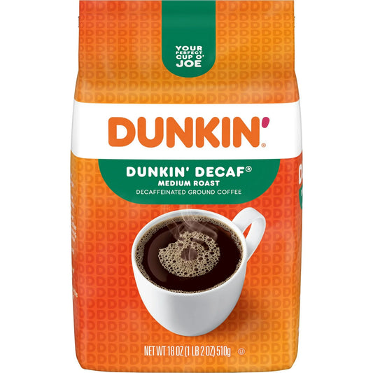 Dunkin' Dunkin' Café Molido Descafeinado, Tueste Medio, Bolsa de 510g