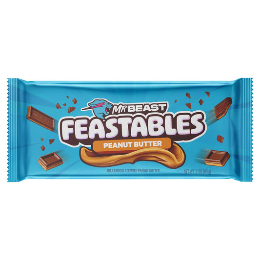 Feastables MrBeast Barra de Chocolate con Leche y Mantequilla de Maní, 2.1 oz