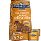 GHIRARDELLI Cuadrados de Chocolate con Leche con Relleno de Cono de Waffle de Caramelo, Bolsa de 5.2 oz