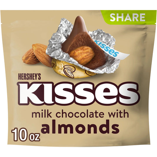 Hershey's Kisses Chocolate con Leche y Almendras, Paquete para Compartir 10 oz