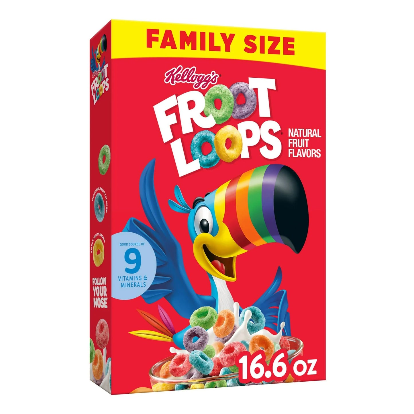 Kellogg's Cereal de Desayuno Original Froot Loops Cereal para Niños, 16.6 oz