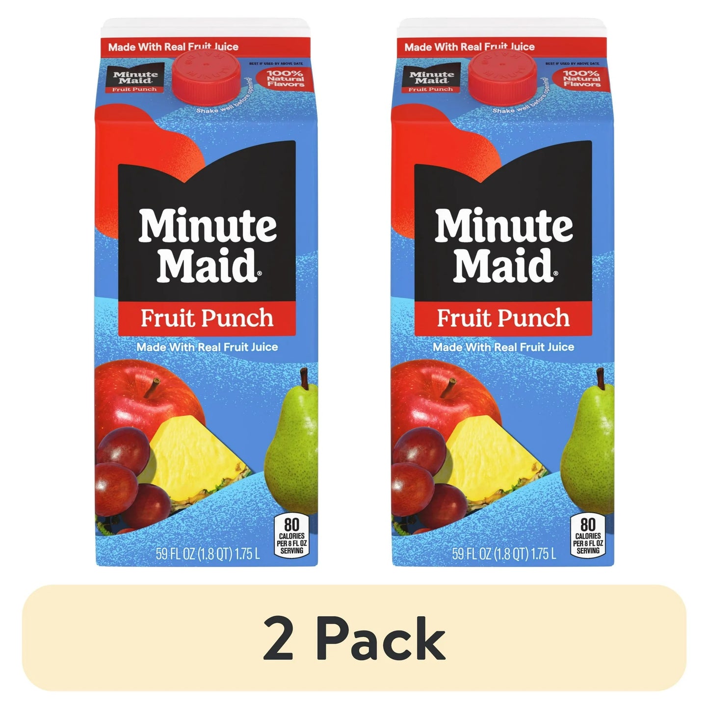 (2 pack) Minute Maid Fruit Punch Real Fruit Juice Drink, 59 fl oz