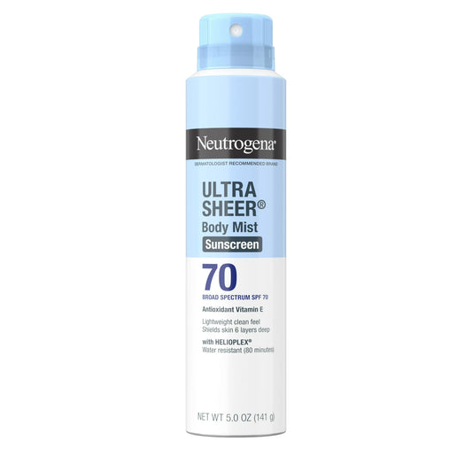 Neutrogena Ultra Sheer Spray de Protector Solar, Ligero, SPF 70, 5 oz