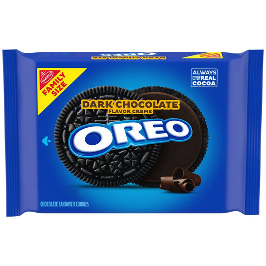 Chocolate Galletas Sándwich con Crema de Chocolate Oscuro OREO, Tamaño Familiar, 17 oz