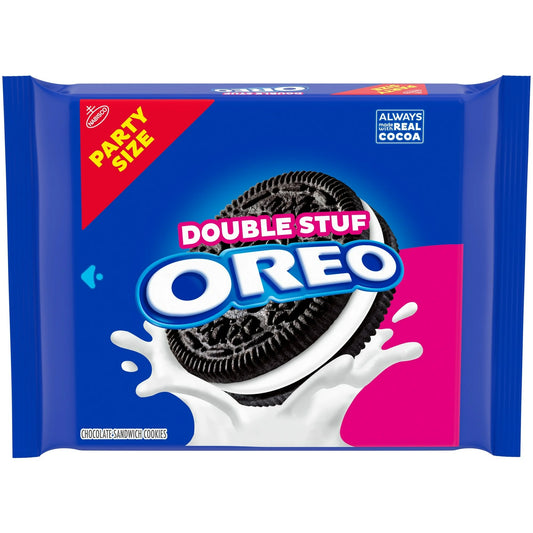 OREO Galletas Sándwich de Chocolate Doble Relleno, Tamaño Fiesta, 24.95 oz