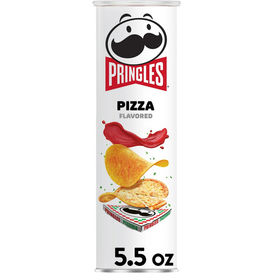 Pringles Pizza Papas Fritas Crujientes, Snacks para el Almuerzo, Bote de 5.5 oz