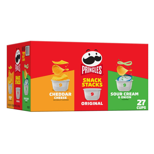 Pringles Paquete Variado de Pilas de Snacks de Papas Frita 27 piezas