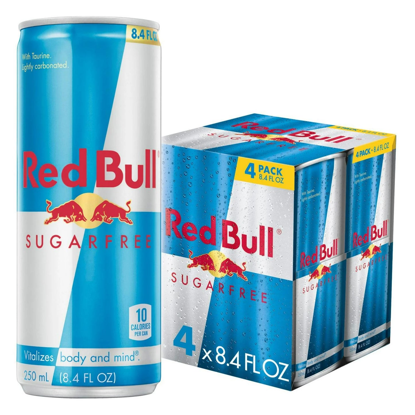 Red Bull Sugarfree Bebida Energética, 80mg de Cafeína, 8.4 fl oz pack de 4