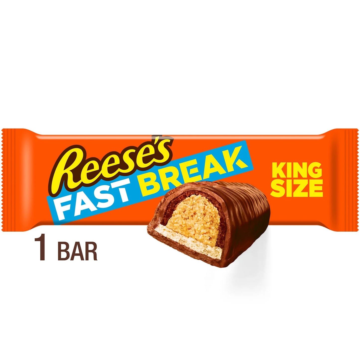 Reese's Caramelo King Size de Chocolate con Leche, Mantequilla de Maní y Turrón Fast Break, Barra 3.5 oz