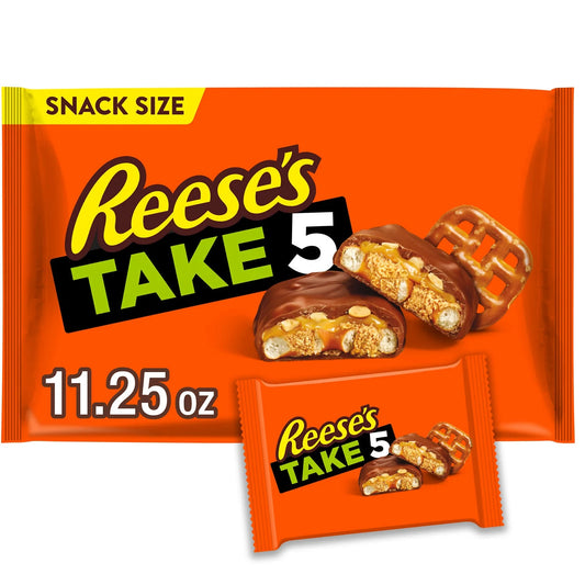 Reese's Take 5 Pretzel, Maní y Chocolate Tamaño Snack, Bolsa 11.25 oz