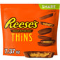 Reese's Thins Caramelos de Tazas de Mantequilla de Maní con Chocolate con Leche, Paquete para Compartir 7.37 oz