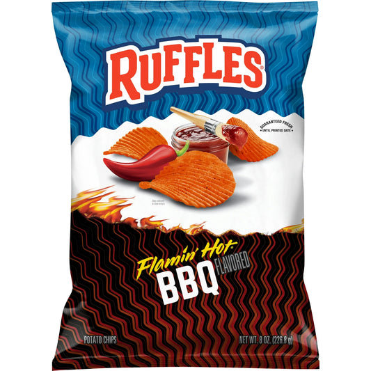 Ruffles Papas Fritas con Sabor a BBQ, Bolsa de 226g