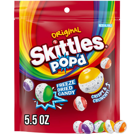 SKITTLES POP'D Originals Caramelo Liofilizado - Bolsa de 5.5 Oz