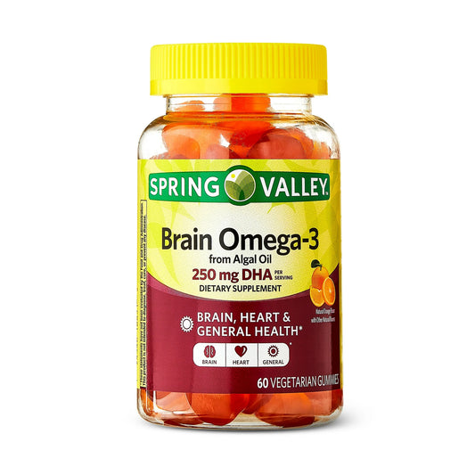 Spring Valley Crain Omega-3 de Gomitas de Aceite de Algas, 60 Unidades