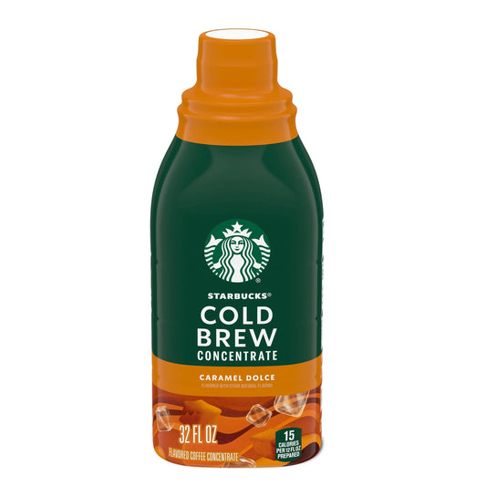 Starbucks Bebida Concentrada de Café Frío Embotellado con Sabor a Caramelo Dulce, 946Ml