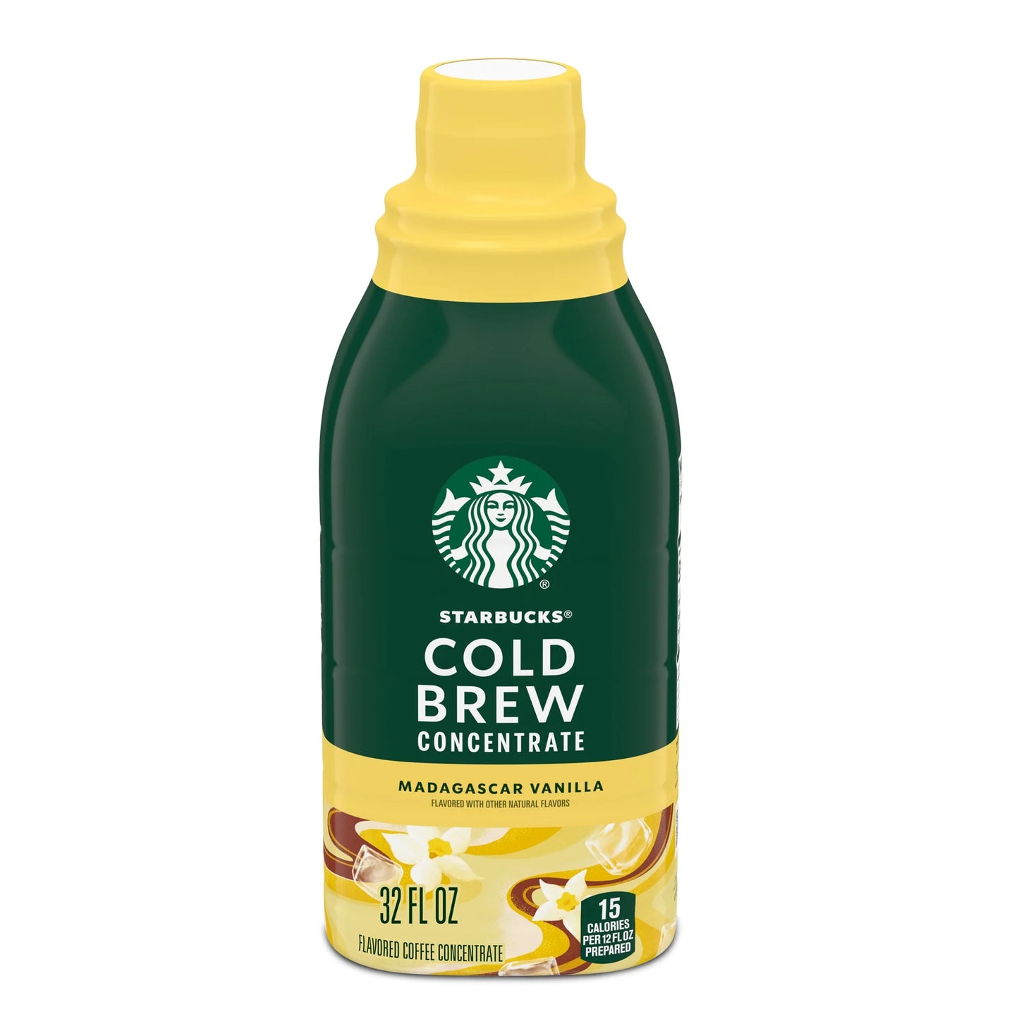 Starbucks vainilla de Madagascar con Sabor Natural, Bebida Concentrada de Café Cold Brew Etellada, 946 ml