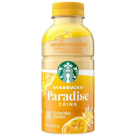 Starbucks Bebida Paraíso de Piña y Maracuyá con Leche de Coco, Botella de 14 fl oz