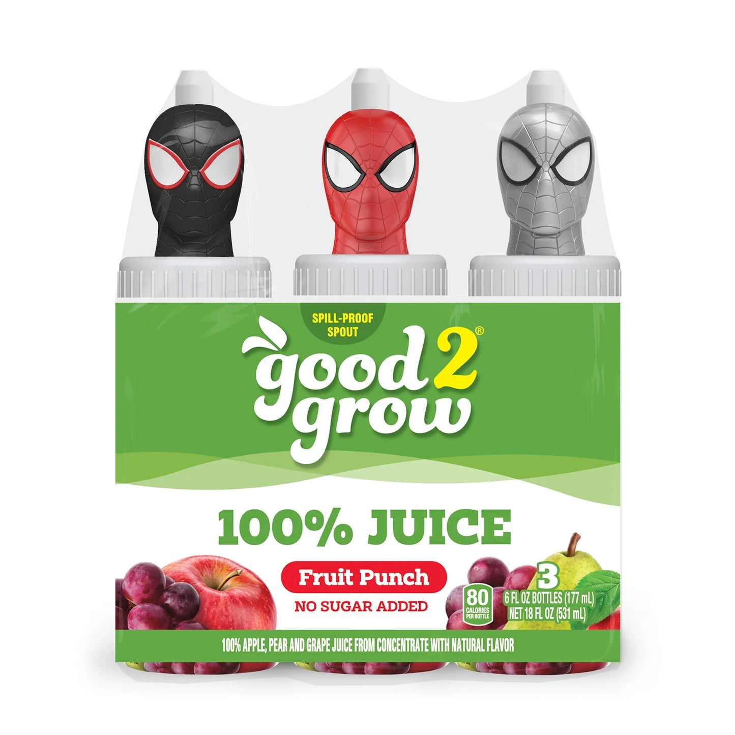 good2grow Jugo de Fusión de Frutas Orgánico Bajo en Azúcar, 6 Oz, Paquete de 3 (los Tops de Personajes Varían)